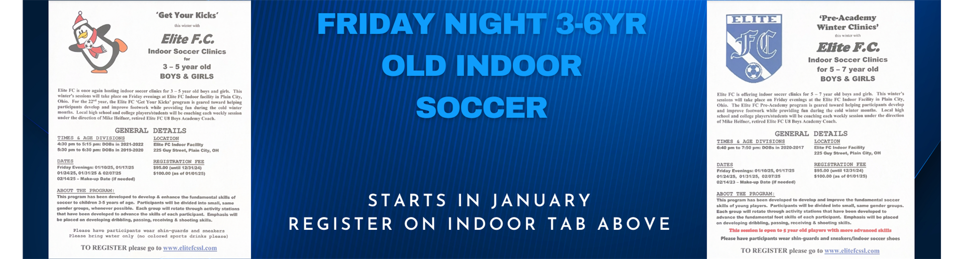 3-7 Year Old Indoor Soccer - Friday Night